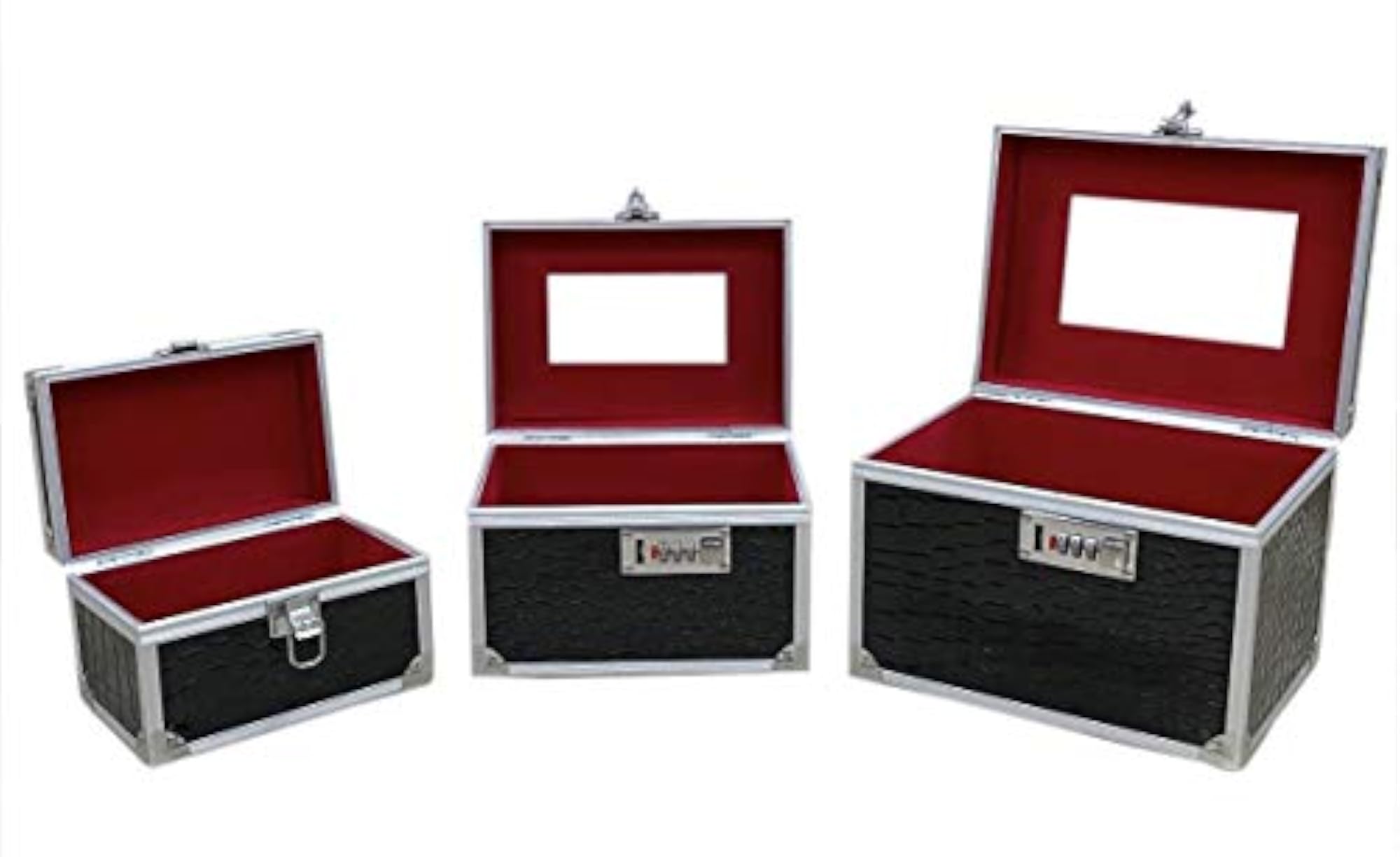 Professional Makeup Vanity Case with Mirror, 3 Pcs Set